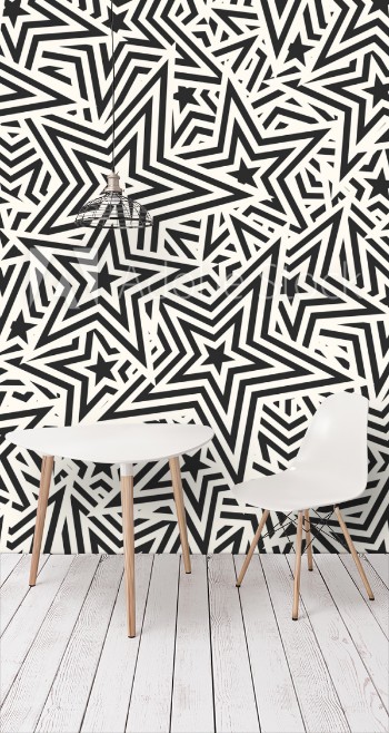 Picture of Pattern with stars Seamless geometric vector background